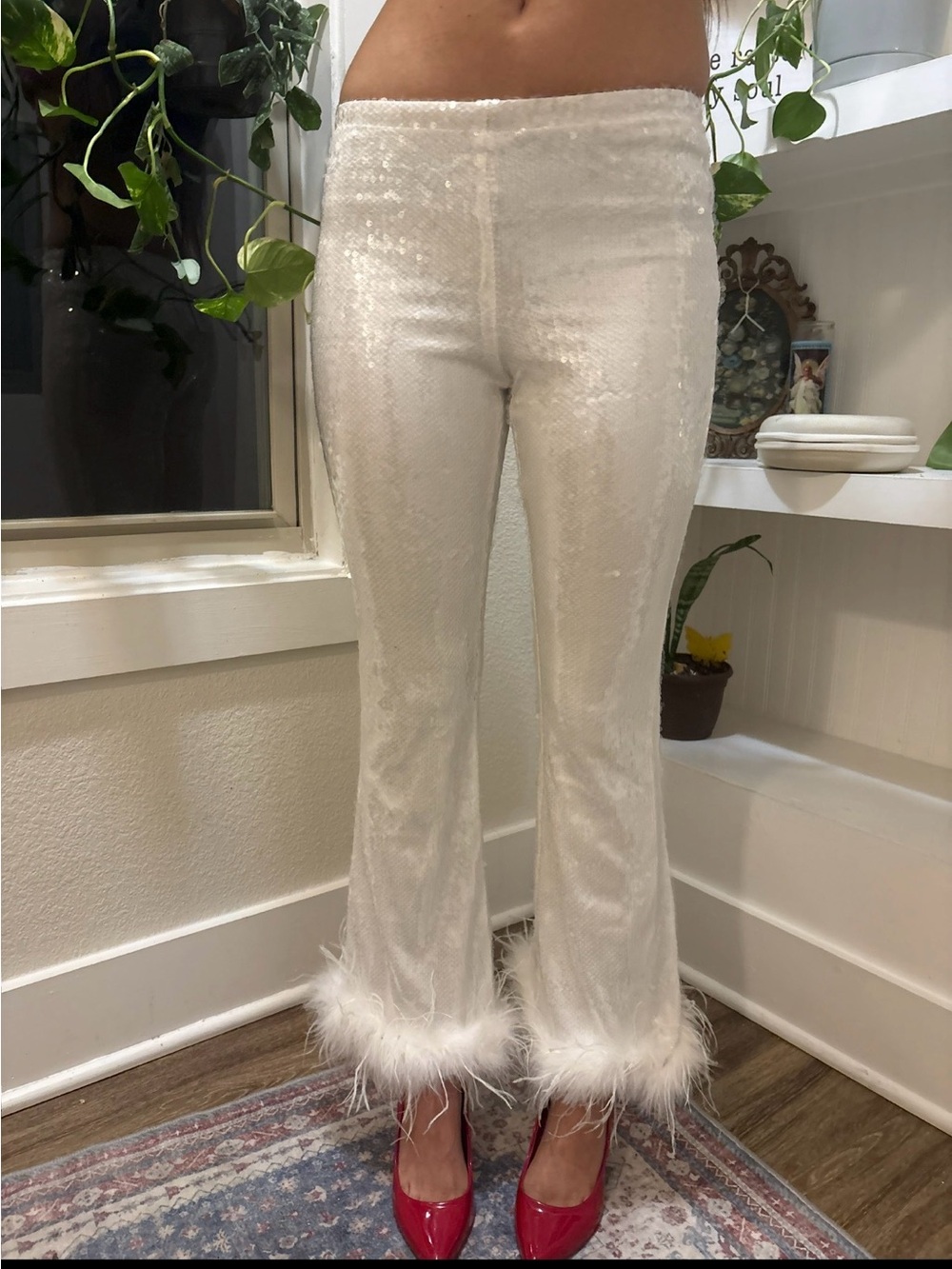 Ann Taylor White Sequin Top with Tag